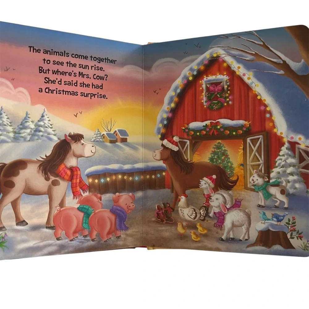 🆕 Christmas On The Farm Padded Cover Board Book Little Hippo Books Ages 1-5 - Picture 5 of 8